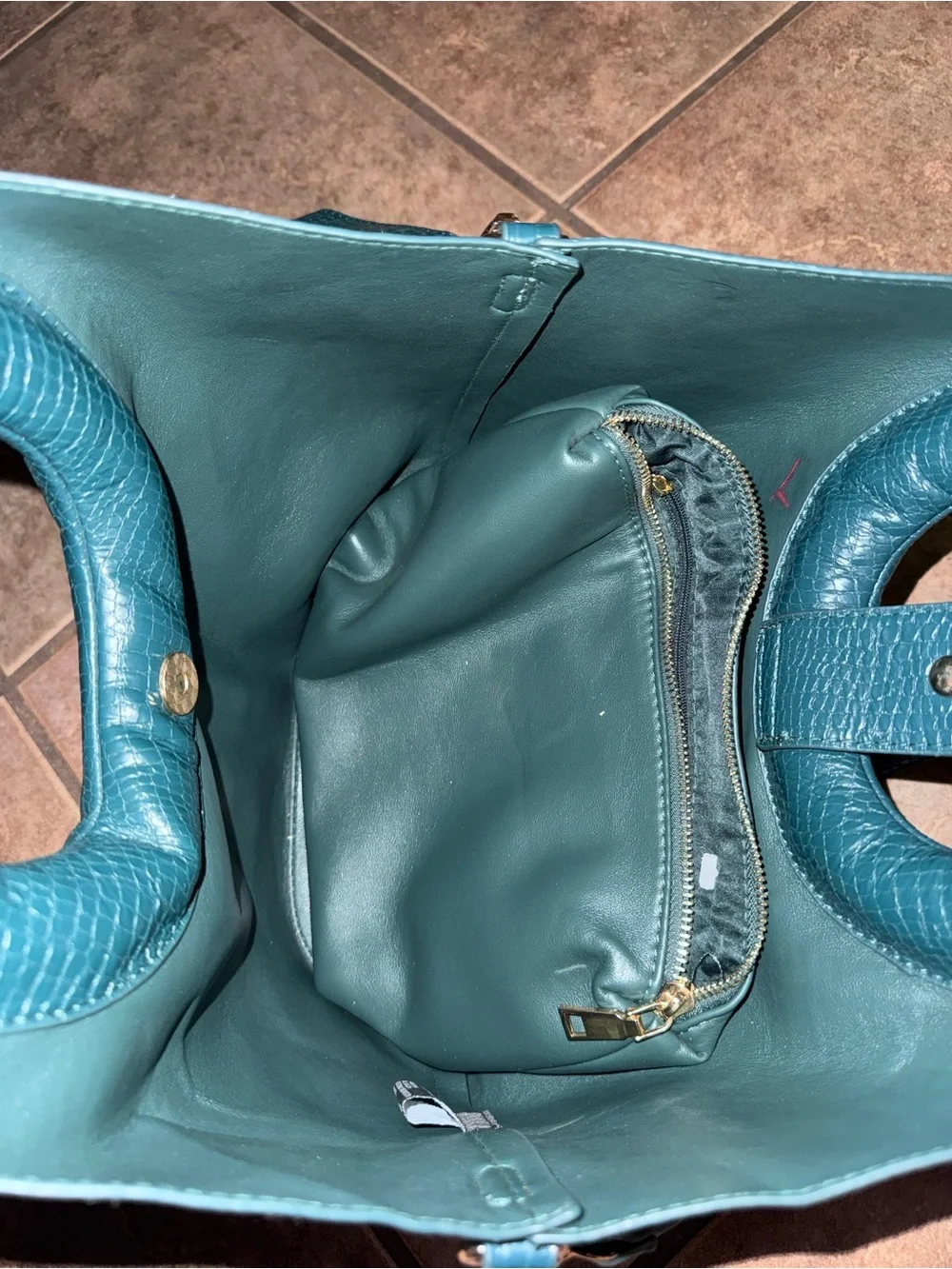 Anthropologie Ring Handle Crossbody Bag Hunter Green Gold